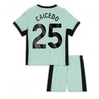 Camiseta Chelsea Moises Caicedo #25 Tercera Equipación para niños 2023-24 manga corta (+ pantalones cortos)